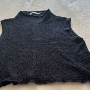 Mustard Seed Charcoal Knit Top
